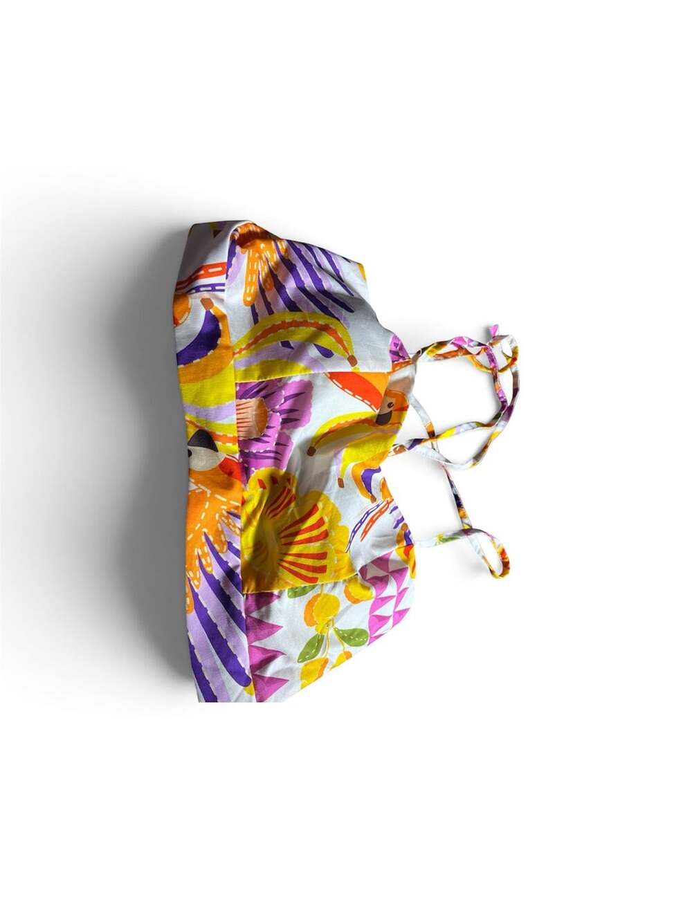 Abstract Parrot and Star Print Lightweight Cotton Fabric